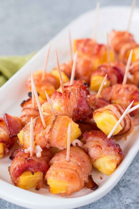 Bacon Wrapped Pineapple Bites