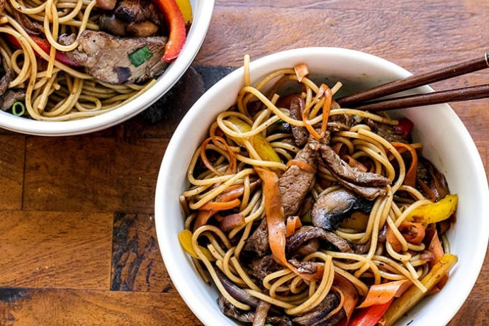 Beef and Veggie Noodle bowls