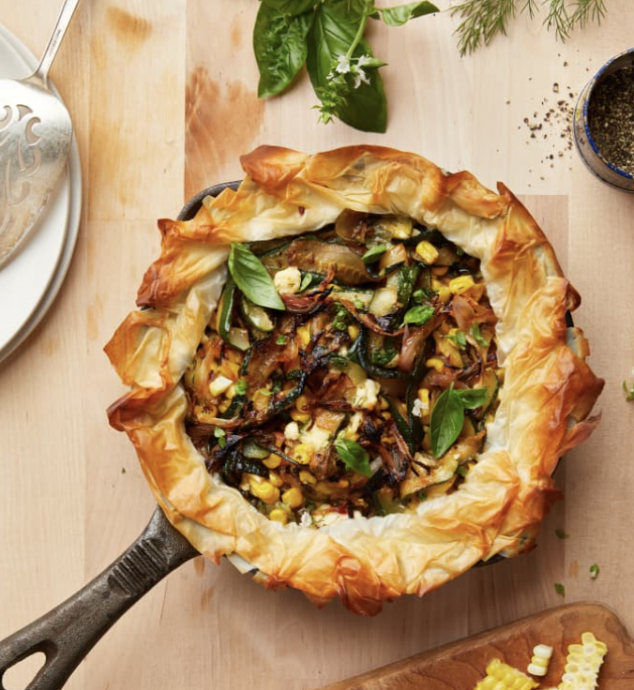 Caramelized Zucchini Phyllo Pie