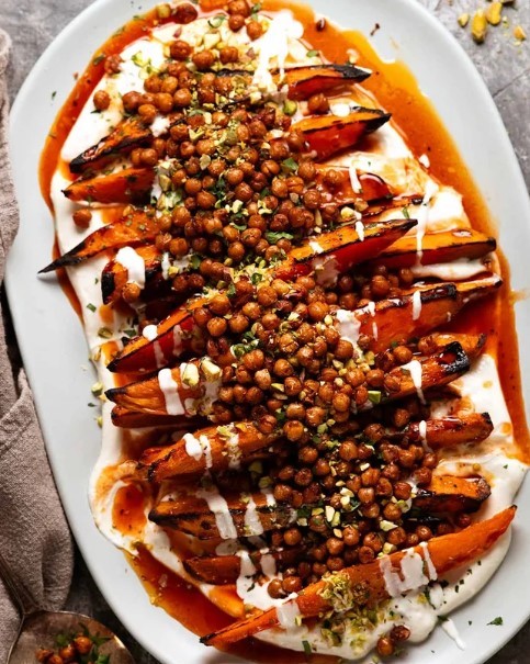 Maple Sweet Potato Salad with Whipped Tahini Maple Sweet Potato Salad with Whipped Tahini