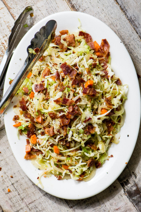 Fried Cabbage and Bacon Slaw