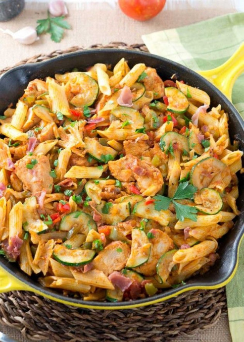 Italian Chicken and Prosciutto Pasta Skillet