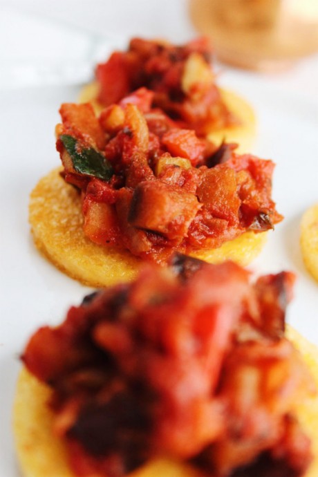 Seared Polenta Rounds With Ratatouille