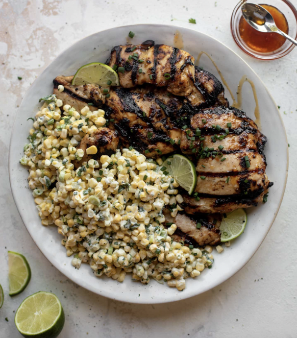 Grilled Hot Honey Chicken With Sweet Corn Salad
