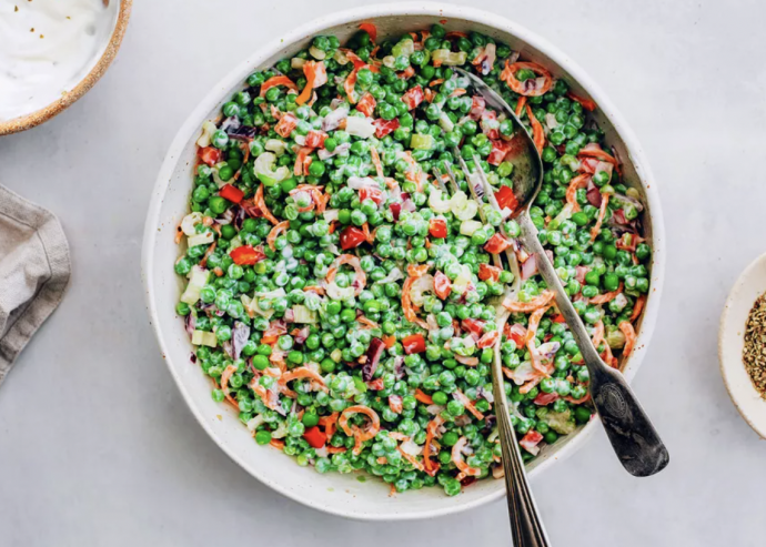 Green Pea Salad With Easy Creamy Dressing