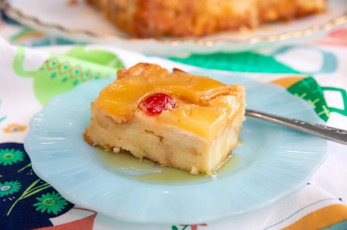 Pineapple Upside Down Bread Pudding