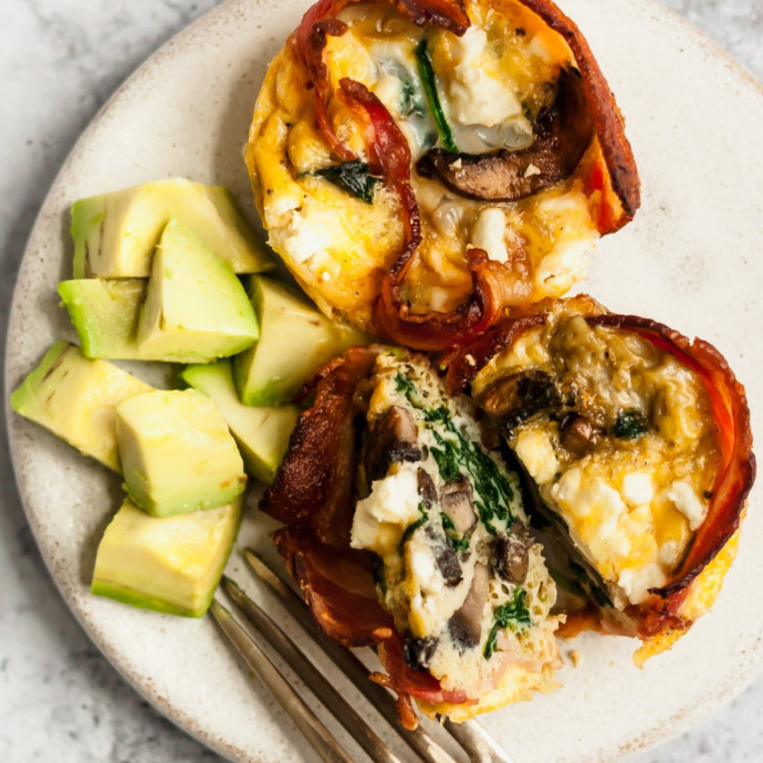 Mushroom Spinach Bacon Egg Cups (low carb!)