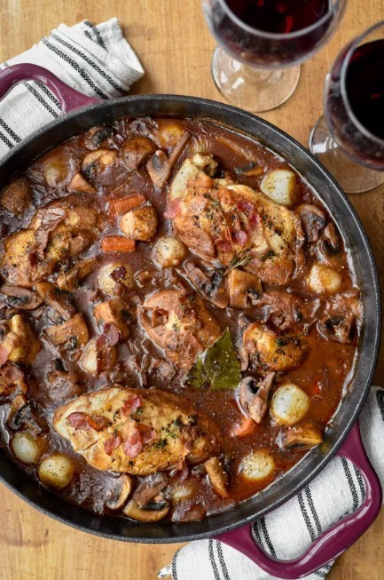 Classic French Coq Au Vin Rouge