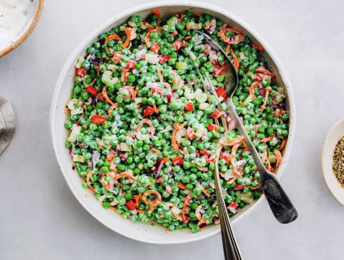 Green Pea Salad With Easy Creamy Dressing