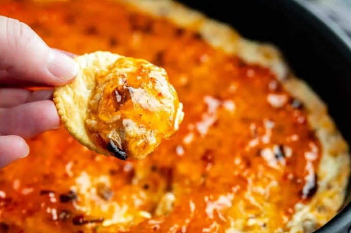 Bacon and Cream Cheese Dip with Hot Pepper Jelly