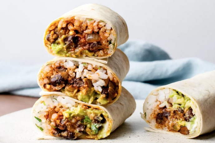 Vegetarian Bean and Rice Burrito