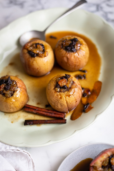 Baked Apples with Brandy-soaked Raisins