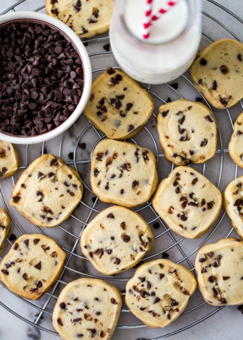 Coconut Chocolate Chip Slice and Bake Cookies