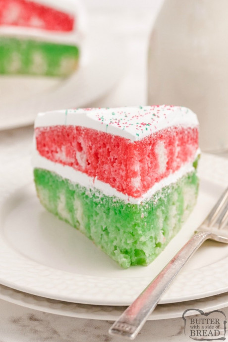 Christmas Jello Poke Cake