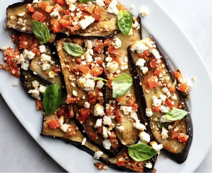 Melitzanes Me Feta: Baked Eggplant With Feta Cheese