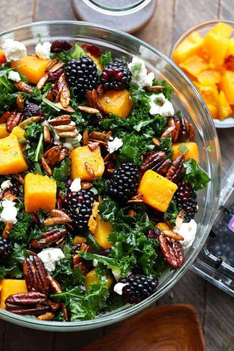 Roasted Butternut Squash and Blackberry Harvest Salad