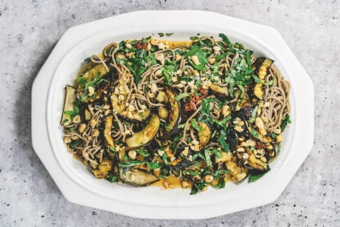 Grilled Eggplant & Soba Noodle Salad With Nearly Nước Chấm