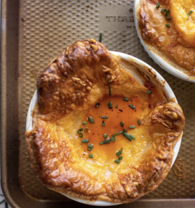 Tomato Soup Pot Pies With Cheddar Puff Pastry