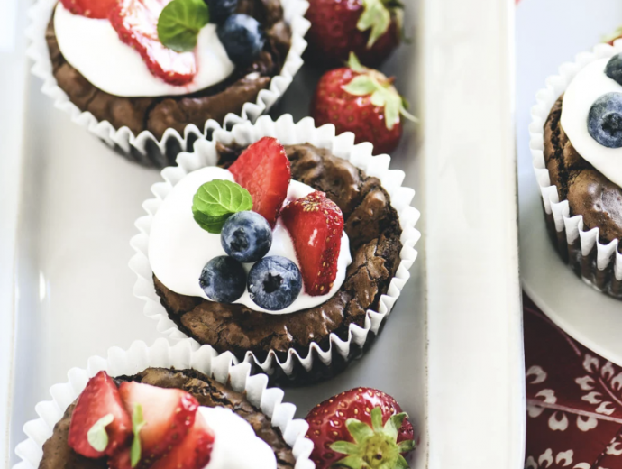 Red White & Blue Brownie Bites