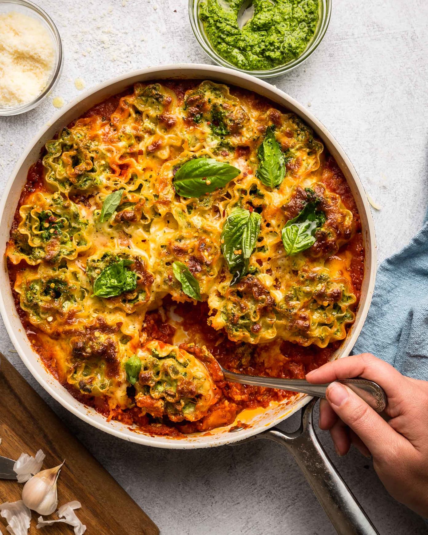 Skillet Lasagna RollUps with Kale Pesto — Recipes