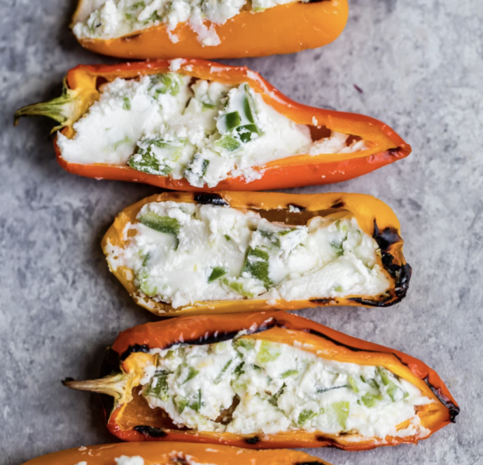 Jalapeño-Goat Cheese Grilled Stuffed Mini Peppers