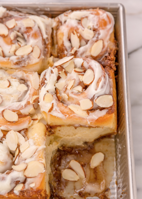 Triple Almond Cinnamon Rolls