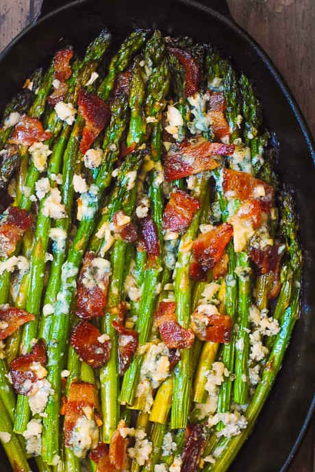 Asparagus with Blue Cheese and Bacon