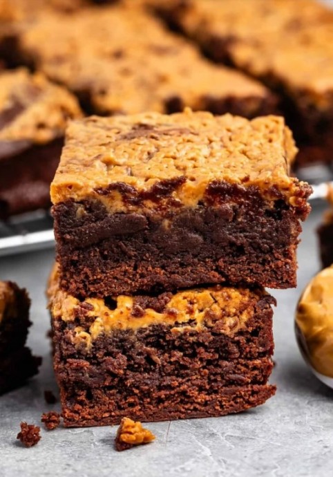 Fudgy Peanut Butter Swirl Brownies