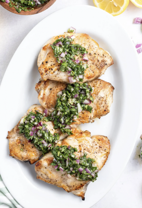 Grilled Chicken with Basil Chimichurri