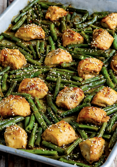 Asian Chicken and Green Beans Sheet Pan Meal