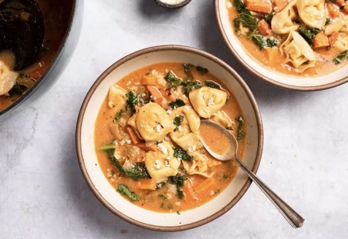 Vegan Veggie Tortellini Soup