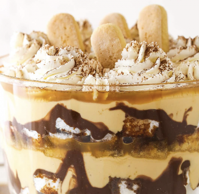 Caramel Macchiato Tiramisu Trifle (with Nutella!)