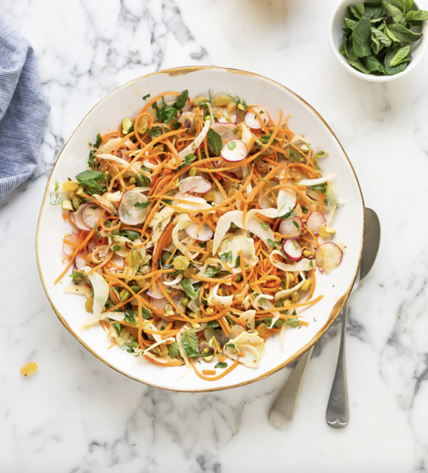 Moroccan carrot & fennel salad with sultanas & pistachios