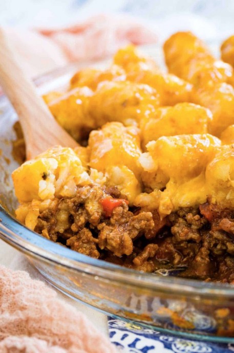 Sloppy Joe Tater Tot Casserole