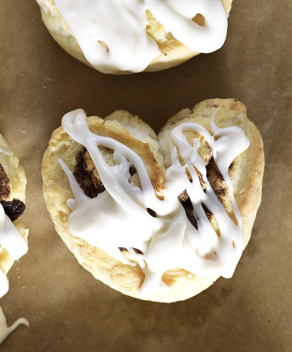 Heart-Shaped Cinnamon Roll Biscuits