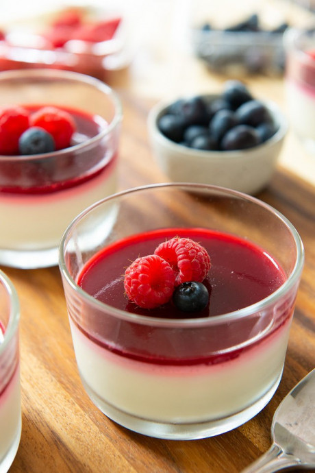 Panna Cotta with Raspberry Gelee