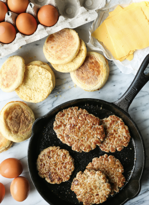 Freezer Sausage, Egg, And Cheese Breakfast Sandwiches