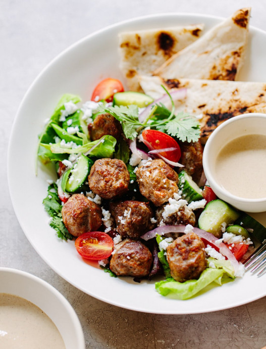 Chicken Gyro Meatball Salad