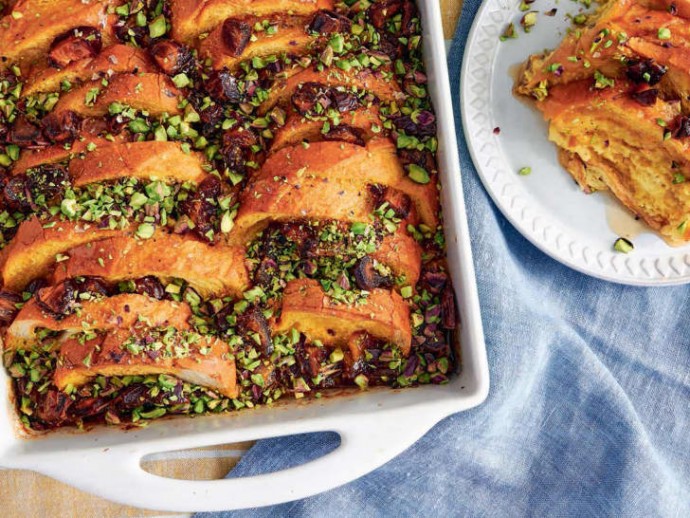 Orange-Pistachio French Toast Casserole