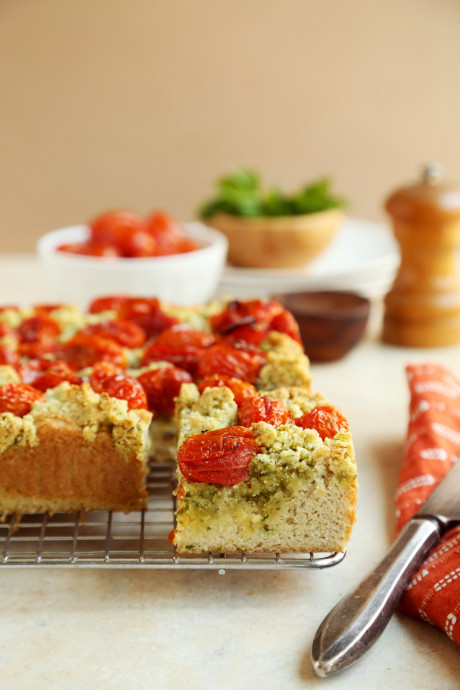 Grain-Free Savory Coffee Cake With Roasted Tomatoes