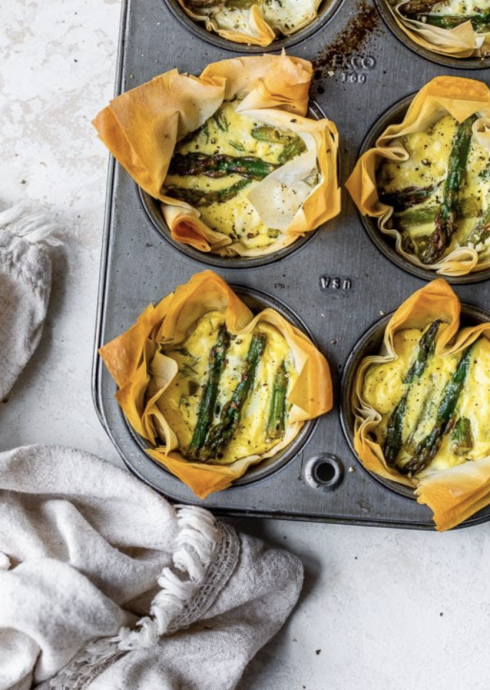 Asparagus and Feta Tartlet with Phyllo Crust