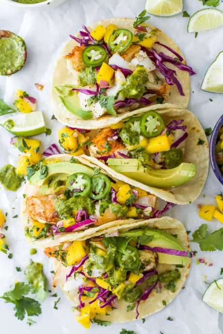 The Most Epic Grilled Fish Tacos with Mango Salsa