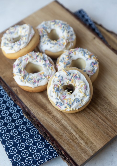 Sugar Free Vanilla Frosted Keto Donuts (Nut Free, Dairy Free)