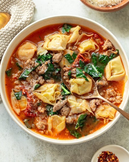 Tomato Tortellini Soup with Sausage