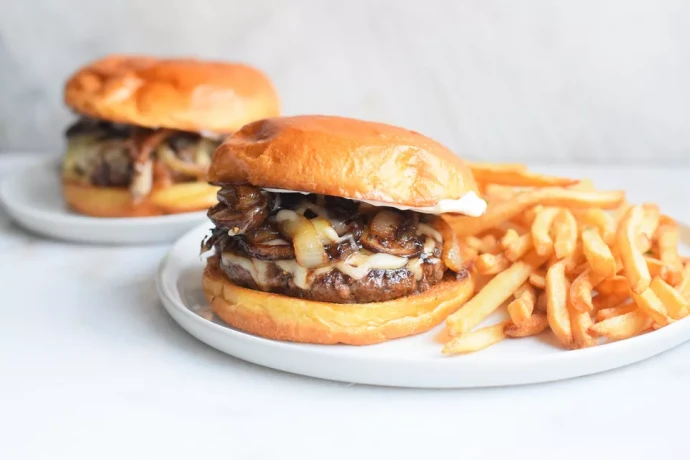 Mushroom Swiss Burgers With Truffle Aioli Mushroom Swiss Burgers With Truffle Aioli