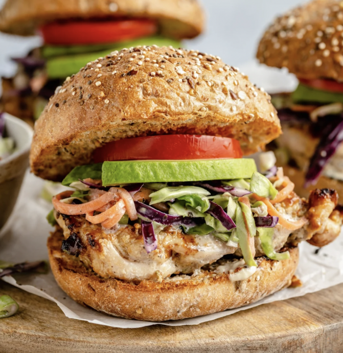 Grilled Tahini Chicken Caesar Sandwiches