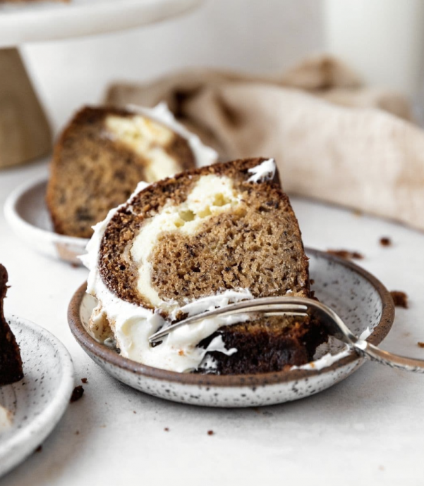 Banana Cheesecake Bundt Cake