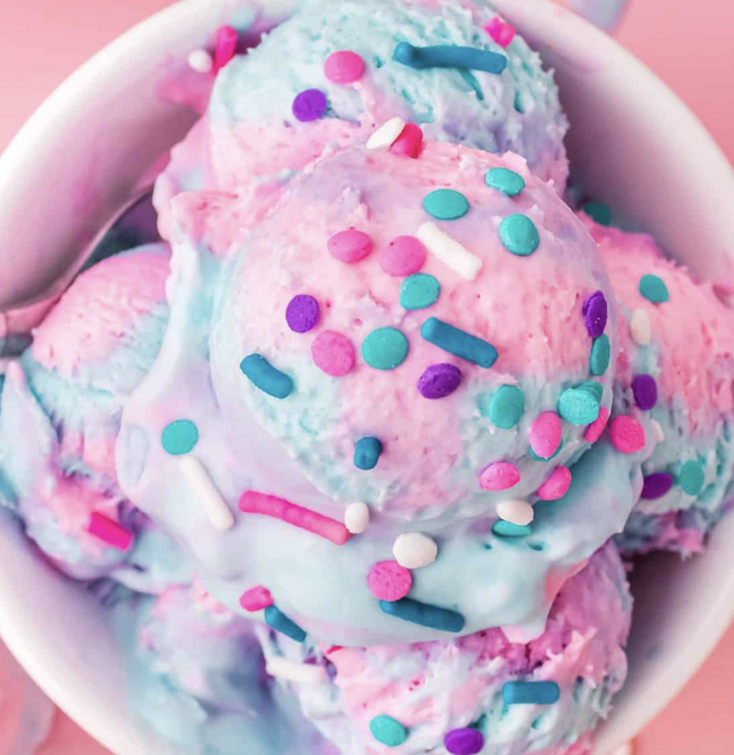 Cotton Candy No Churn Ice Cream