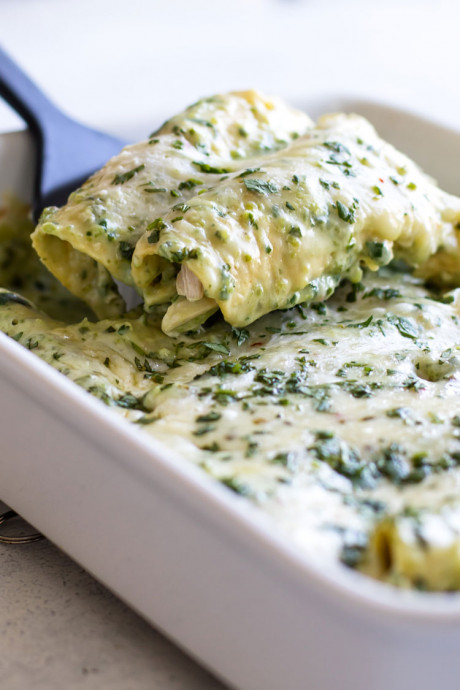 Creamy Poblano Chicken Enchiladas