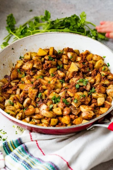 Easy 3 Ingredient Chorizo Potatoes